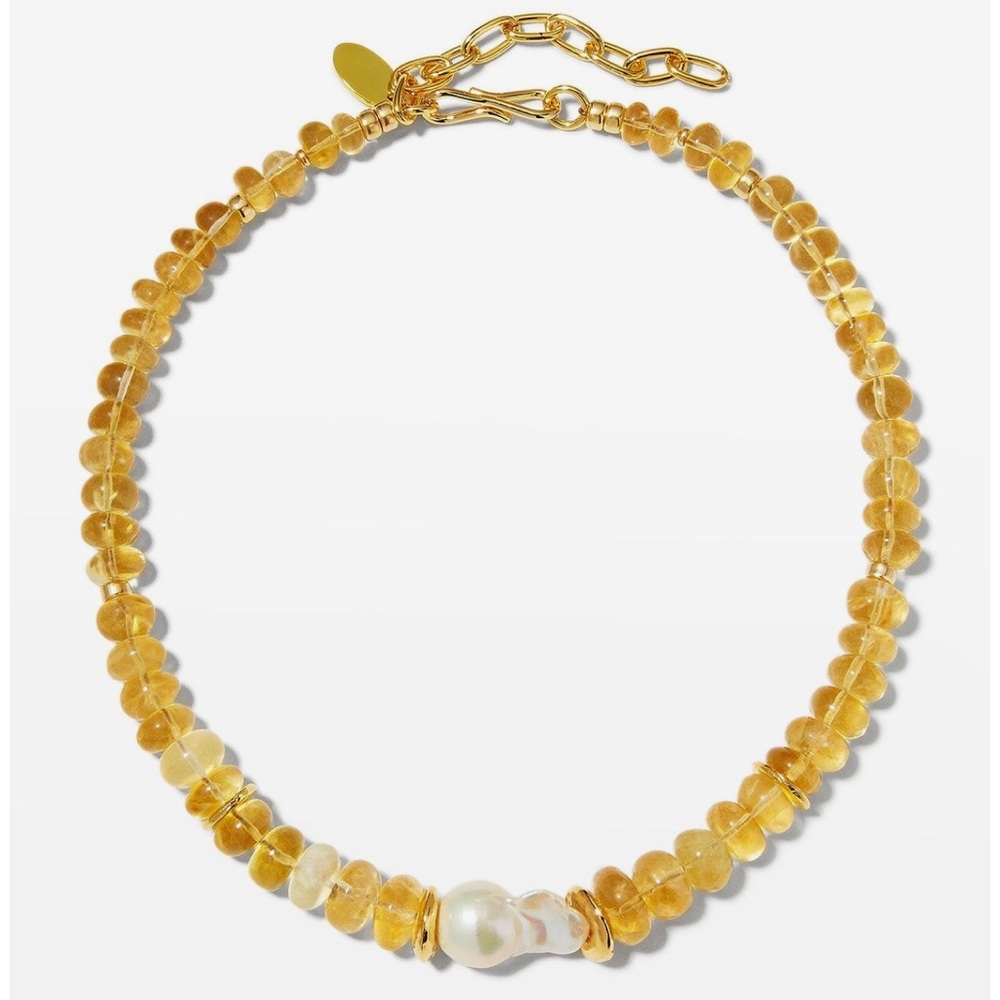 Lizzie Fortunato Sol Citrine and Pearl Necklace